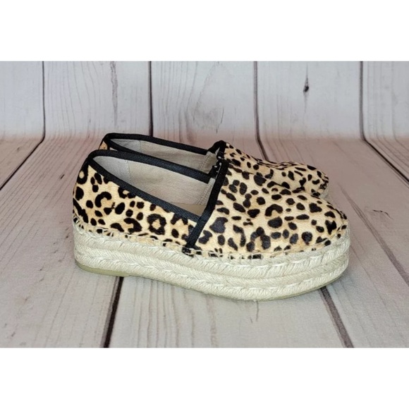 Steve Madden Shoes - Steve Madden Alexia Leopard Cow Hair Platform Wedge Espadrille Women’s Size 5.5